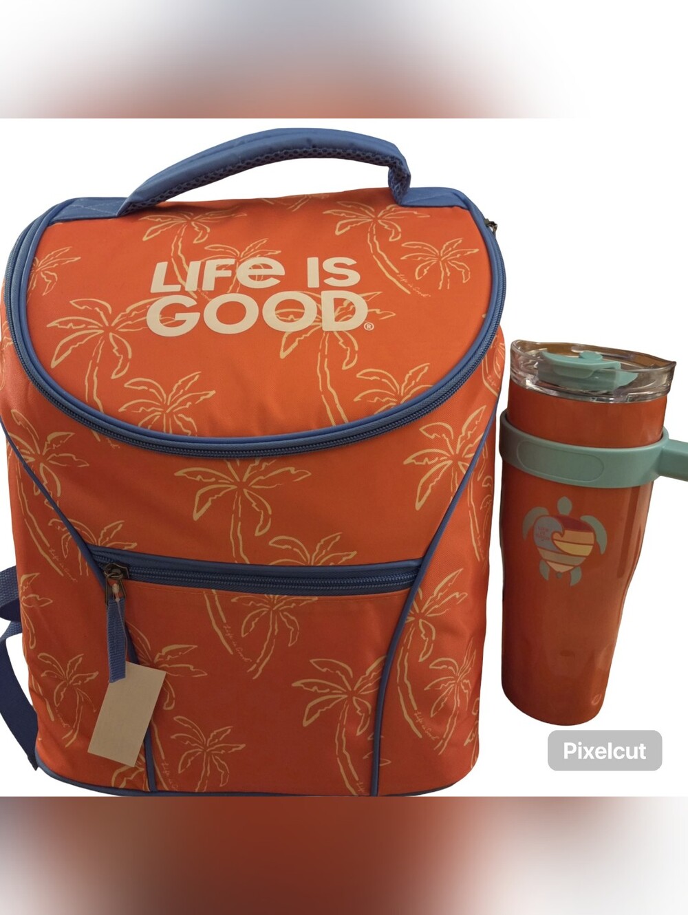 Life Is Good Backpack Cooler With Matching Large Tumbler